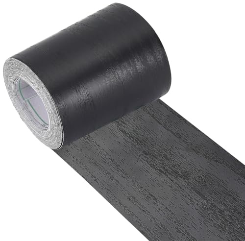 GORGECRAFT Ruban Adhésif en PVC Noir Imperméable Effet Bois 10 m X 8cm pour Réparation de Tables Chaises Plinthes Portes Fenêtres Sols Meubles Rénovation Décoration D'Intérieur Projets de Bricolage.