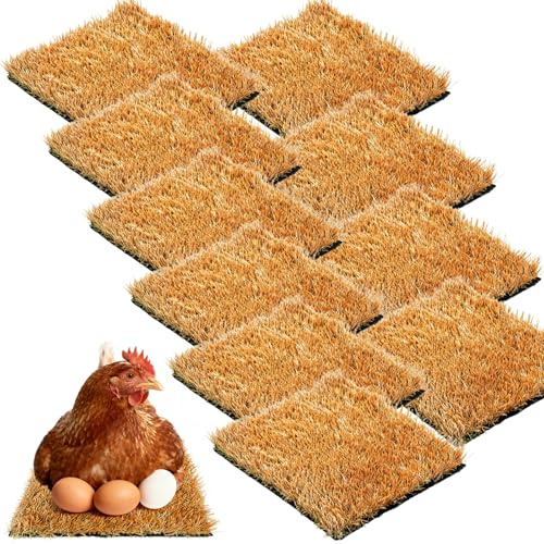 10 stycken fågelholkar för kycklingar, 30 x 30 cm återanvändbara hönsmattor, kycklingrevkuddar, kycklingbogstillbehör för att skydda hönshus och ägg