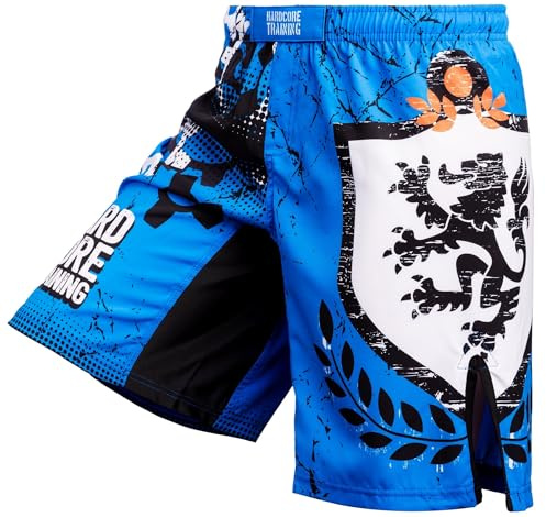 Hardcore Training Kids Boxing Shorts Guardian Roar Pantalones Cortos Boxeo Niños Fitness Sport Activities (FR/ES, Edad, 12 años, Regular, Blue Black)