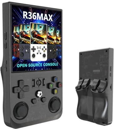 Aidodmom Consola retro portatil R36-Max De Juegos, Sistema Linux De Código Abierto, 30 Emuladores 2W Juegos 4000mAh Batería, Pantalla IPS De 3,5 Pulgadas