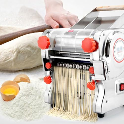 Macchina Per Pasta Fresca Professionale 550W, Macchina Elettrica Automatica Per Sfoglia, Sfogliatrice In Acciaio Inox Con Spessori Regolabili 0.5-20mm Per Macchine Per Pastas, Pizza E Pane(200)
