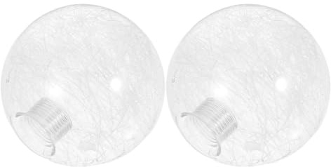NUOBESTY Glass Lamp Shade Globe Replacement 3.94In Round Screw Thread Light Cover 2 Pack Small Glass Lamp Shades for Pendant Ceiling and Floor Lamps Living Room Lighting Fixture