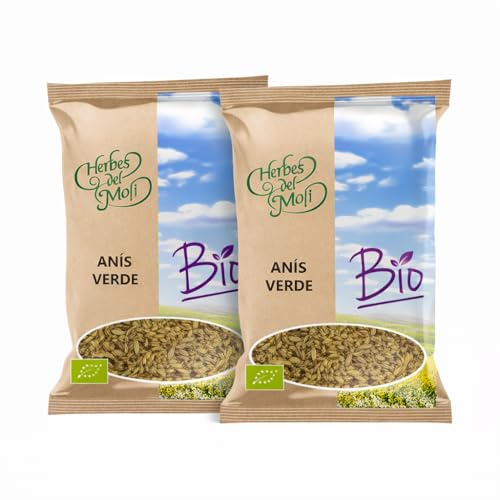 Pack 2 x Anís Verde Semillas Bio Herbes del Molí 70 g (140 g) | Semillas ecológicas para infusión y cocina | Sabor aromático y ligeramente dulce, sin cafeína