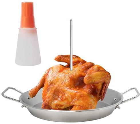 Spiedo verticale in acciaio inox, spiedino verticale per barbecue al pastor, 3 spiedini rimovibili, spiedini brasiliani per piatti grigliati in forno, pollo tacos