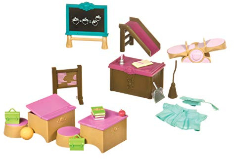 Li'l Woodzeez - Salle de Classe et Terrain de Jeu - Meubles Jouets - Meubles pour poupées - Accessoires pour Maisons de Jeu - 3 Ans et +