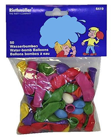 amscan 50-teiliges * WASSERBOMBEN * Set für den Kindergeburtstag oder Party // Luftballon Ballons Deko Motto Kinderparty Spaß Wasserschlacht