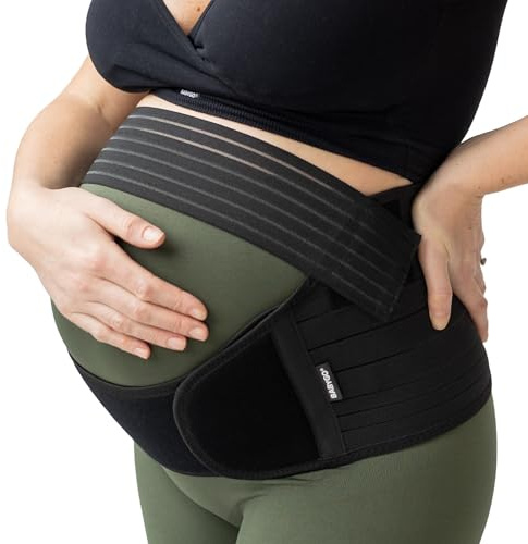 BABYGO 4-1 Cinturón Embarazada Maternidad Faja Postparto Reductora - Espalda, Pelvis, Caderas, Abdominals, Disfunción el Pubis de la Sínfisis, Ciática - Negro, M, 38-40