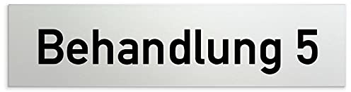 Kinekt3d Leitsysteme Schild/Türschild 160 x 40 x 1,5 mm Behandlung - Aluminium Vollmaterial eloxiert - Oberfläche in geschliffener Edelstahloptik - 100% Made in Germany (Behandlung 5)