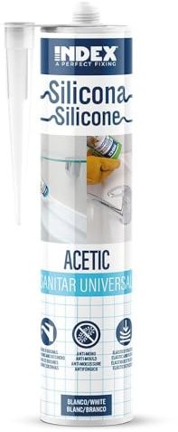 Sanitär Silikon Universal weiß 280 ml | Qualitäts-Dichtstoff Dauerelastisch, UV- und witterungsbeständig für Bad, Dusche, Küche & Sanitärfugen
