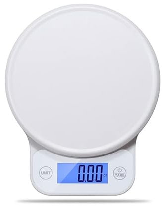 Bilancia Alimentare, Bilancia da Cucina Digitale da 13lb/6kg Peso Grammi e oz per Cucinare, Cuocere al Forno e Perdere Peso, con 1g/0.04oz Precisa Graduazione Cucina Domestica (Color : White) little
