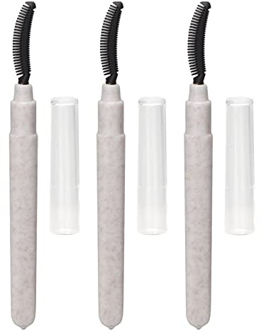 Brosse à Cils, 3 Brosses à Mascara en Silicone pour Cils, Outil de Séparation des Cils avec Couvercle, Brosse de Séparation des Cils Conçue en Arc Portable (blanc)