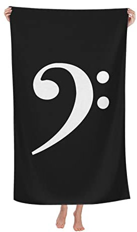 Bathroom Towels Bass Clef Music Logo Hair Drying Bath Towel Cosy Premium Face Cloths For Gym Bath Travel,80X130Cm