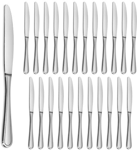 Gifcomda Tafelmesser, Edelstahl Buttermesser 24 Stück (22.7cm,8.94 inch), Frühstücksmesser/Buttermesser/Messer Set für Zuhause Restaurant Partei, Spülmaschinenfest