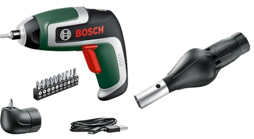 Bosch Home and Garden Bosch Akkuschrauber IXO 7. Generation; 3 & Bosch Grillgebläse-Aufsatz für IXO Akkuschrauber, Schwarz