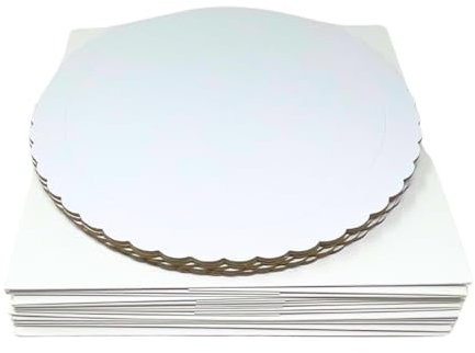 Decoracion Dulce - Confezione da 5 basi extra forti da 25 cm x 3 mm di colore bianco e 5 scatole per il trasporto di torte da 25,4 x 25,4 x 15 cm di altezza