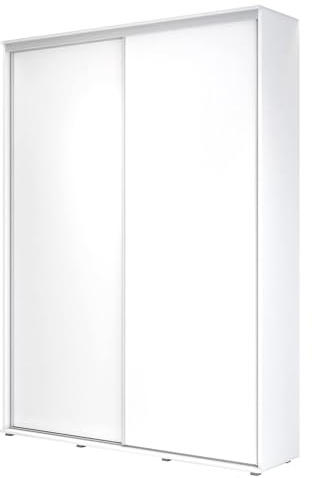 Meble Slupia - ZUZA Garderobenschrank - Kleiderschrank Schiebetüren - 200 x 242 x 45 cm - Kleiderstange Schrank - Kleider Schrank für Schlafzimmer, Flur, Jugendzimmer - Weiß