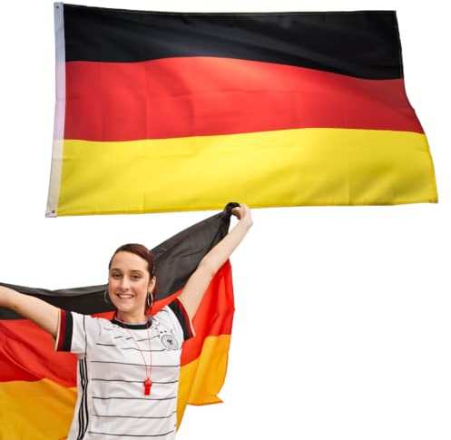 Flaggen und Gadgets zur Fußball-Europameisterschaft 2024 (Deutschland-Flagge, 90x150cm)