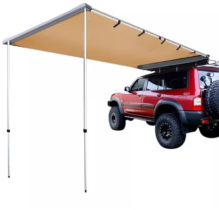 Toldo para Coche, Lona Sombra Exterior Camión, Tienda Techo Coche Retráctil, para Acampar, Viajes por Carretera, Viajes al Aire Libre, Vehículos Recreativos, 4x4 y SUV(160x250cm/5.2x8.2ft)