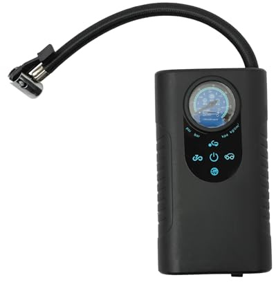 SABUIDDS Luftpumpe Elektrischer Mini Kompressor 15V 120W Kabelloser Tragbar Fahrradpumpe Wiederaufladbarer Li-ionen für alle Fahrräder Motorräder und Autos