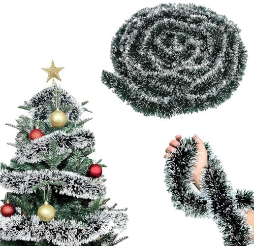 Ayizhiniu Guirlande Noel, Guirlande Sapin, Guirlande Sapin Noel Artificiel, Guirlande Verte Noel 10 cm, Suspendue Ornement Guirlandes de Noel, Approprié Décoration de Fête de Noël (A)
