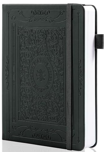 Bullet Dotted Journal Notizbuch, 160 g/m² dickes nummeriertes Papier, A5 Hardcover Dotted Grid Tagebuch für Frauen und Männer, Arbeiten, Schreiben, Bullet Journaling, Zeichnen