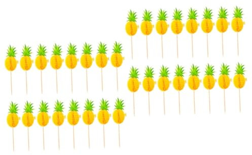 SHOWERORO 2 Sets Cupcake-picks Und Zahnstocher Set Ananas-thema Dekorative Kuchen-picks Für Spaß 30 Stück * 2