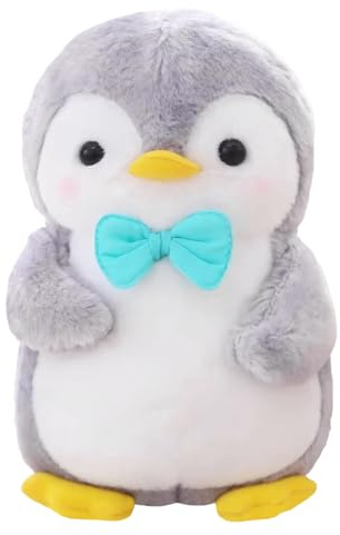 Aurasky Pinguin Kuscheltier Süß, Plüschtier Pinguin 25cm, Stofftier zum Kuscheln & Spielen, Plüschpinguin Kissen Puppe Geschenk für Fans Kinder Mädchen Jungen(Blauer Fliege-Stil)