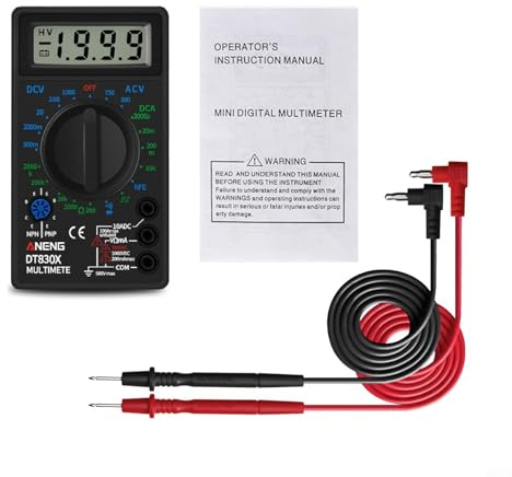 babominimer ANENG DT830X Multímetro digital AC DC On/Off Buzzer Test Electricista Multímetro (sin batería) (negro)