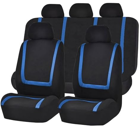 5 Sitze Alles Inklusive Auto Sitzbezüge Sets für BMW E30 E34 E36 E39 E46 E60 E90 F10 F30 X3 X5 X6 X1/2/3/4/5/6, 9 pcs Auto Sitzbezüge Sets Weich Autositzbezüge Kompletter Satz,Blue