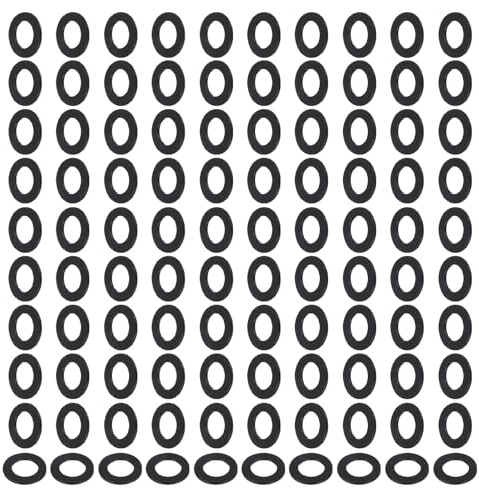PATIKIL 120 piezas Arandelas planas de nylon M8 8mm ID 14mm OD negro | 1mm de grosor, Arandelas redondas planas de sellado de plástico Espaciador Juntas de repuesto