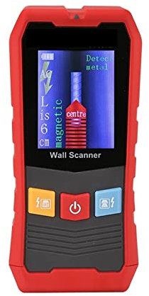 Rilevatore Tubi e Cavi Elettrici, Scanner da parete 4 in 1 Metal Detector Rilevatore di perni in legno Tensione CA Live Cable Wire Profondità Tracker(387LM)