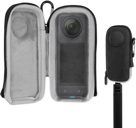 GEEKRIA Bärfodral för Insta360 X5, hårt skal reseförvaringsväska kompatibelt med Insta360 X5, X4, vattentålig mini skyddande hård, kameratillbehör (mörkgrå), Grå