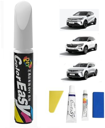 Treesiche Autolack Lackstift für Renault, Kratzer Reparatur für Renault, Auto Kratzer Reparatur Stift für Renault Zubehör, Arktis-Weiß (369)