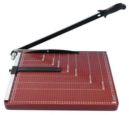 Papierschneider A3, Präziser Hebelschneider mit Metallbasis und Sicherheitsverriegelung, für Leder, Karton, Basteln und Büro