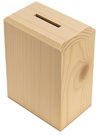 Wooden World - Sparschwein aus Holz mit verschraubbarem Boden. Sparen Sie ganz einfach Geld mit unserer Spardose - 10 x 6 x 13 cm