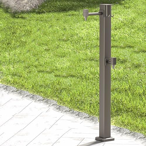 Colonna d'Acqua da Giardino Indipendente, Colonna d'Acqua per Esterni, Colonna d'Acqua Verticale da Giardino in Acciaio Inossidabile, pilastro Quadrato per Esterni con Base per irrigazione e