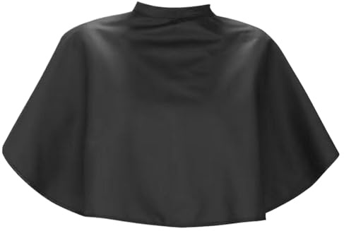 Mantella da salone | Mantella corta comoda per tagliare i capelli | Mantella nera da per salone di parrucchiere | Mantelle da parrucchiere per applicazione trucco acconciatura