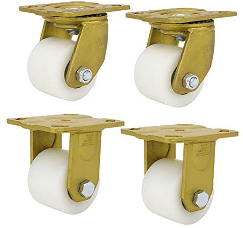 QHLMLL Ruedas giratorias para Trabajo Pesado Ruedas para Trabajo Pesado Placa Base Engrosada Blanca Ruedas para gabinetes de Muebles con rodamientos de Bolas Dobles Ruedas girat