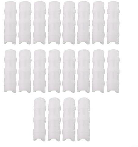 Zilimontt Lot de 20 clips de film de serre 19/20/25 mm pour cadre de tuyau fixe, accessoires de serre en plastique antirouille pour structures de jardin (blanc, 20 mm)
