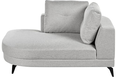Beliani Chaiselongue Kunstleinen grau rechts wasserabweisend mit Metallbeinen Marum