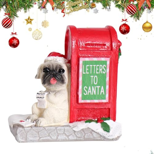 YRYRYW Cassetta Postale di Babbo Natale, Statue di Animali in Resina Natalizia | Accessori per villaggi di Natale, Decorazioni per Set di villaggi, Lettere a Babbo Natale, Ornamenti per Il Soggiorno