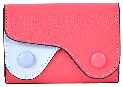 JUANQIAPAS Cartera con Bloqueo RFID, Tarjetero en Acordeón de Cuero PU con Monedero, Blindaje de Señal, Protección contra Robo de Datos, Diseño Compacto para (Roja)