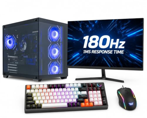 Veno Scorp Gaming PC Bundle – Ryzen 5 5500, RTX 3050 6GB, 16GB RAM, 512GB SSD, WiFi, 24” 180Hz Monitor, RGB Mechanical Keyboard, 12800 DPI RGB Mouse, Windows 11, NEMESIS 4 PRO Black