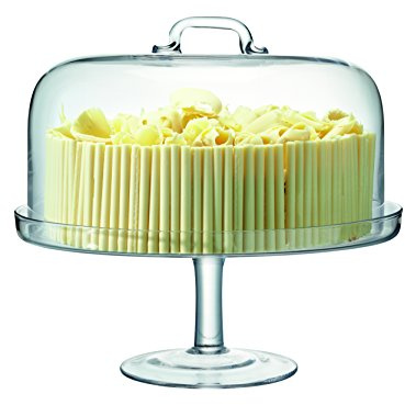 LSA International Serve Kuchenplatte-Tortenplatte & Haube (34,5cm/32cm) -klar, 0, Clear, Ø34.5cm/Ø32cm