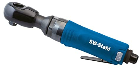 SW-Stahl S3283 Druckluft-Ratschenschrauber - 1/2 Zoll Vierkant - 68 Nm | Mini Druckluft-Knarre für Motorraum & Radaufhängung - Kompakte Ratsche mit Kälteisolierung & Rechts/Linkslauf