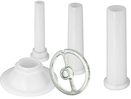 Wolfcut Wurstfüller- Set (Kunststoff Füllrohr Set + Führungsscheibe) Kompatibel mit Fleischwolf Größe 5