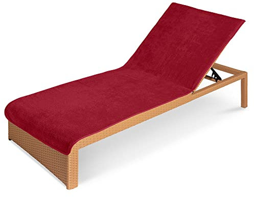 JEMIDI HOMELEVEL Housse Chaise Longue - Protection Chaise de Jardin 200 x 75 cm en Coton - Serviette Grande Taille pour Plage Piscine Bronzage