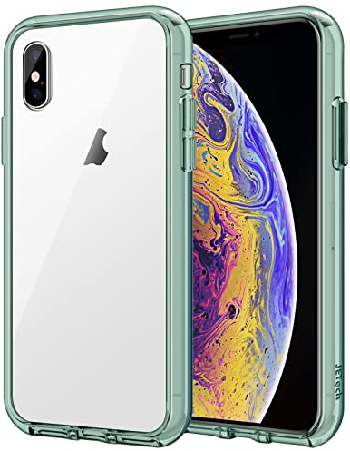 JETech Hülle für iPhone XS und iPhone X, Anti-Vergilbung, Nachtgrün