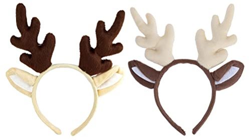 Amosfun Geweih Haarreif Rentier Stirnband Weihnachten Haarreifen Kinder Party Dekoration Festliche Kopfbedeckung