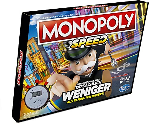 Hasbro Gaming Monopoly Speed Brettspiel - Schnelle Version in Weniger Als 10 Minuten, Ab 8 Jahren, Für 2-4 Spieler